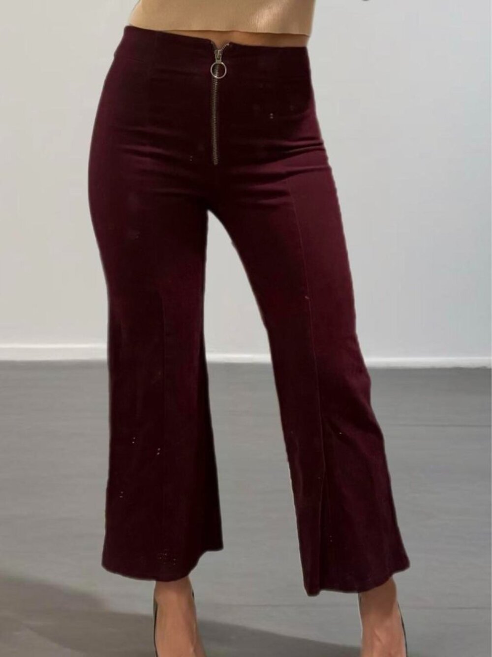 Vintage Inspired Burgundy velvet flare pants ❤️